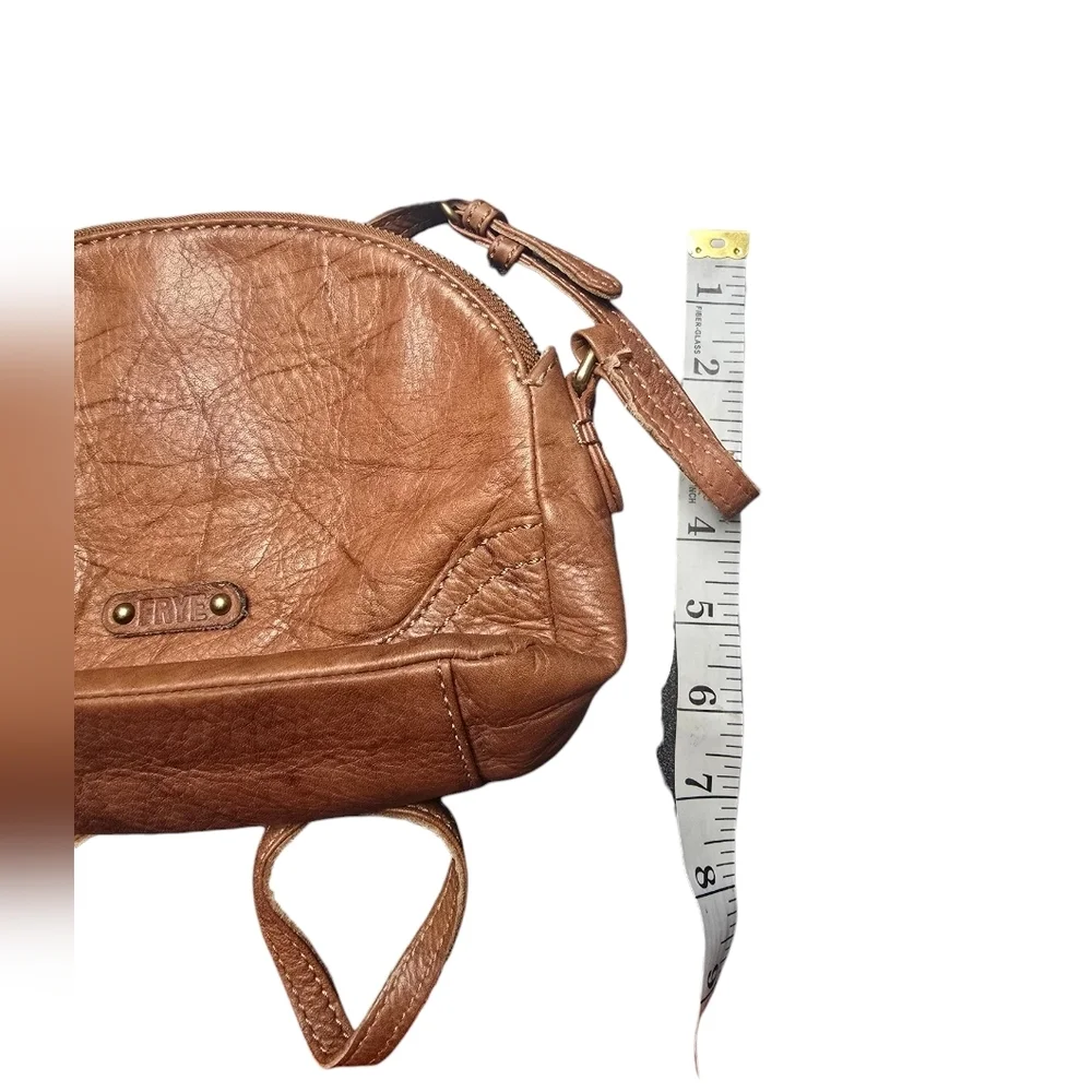 FRYE Leather Crossbody Distressed Brown Bag - Picture 6 of 12